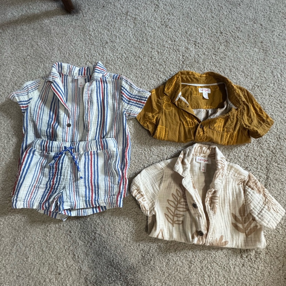 Stylish Kids Striped, Mustard, and Leaf Print Shirts